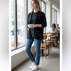 Elan two button front black soft blazer NWT